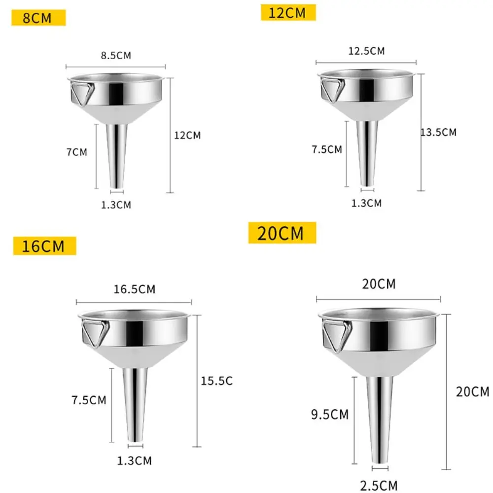 Stainless Steel Kitchen Funnels Foldable Handle Wide Mouth Wine Funnels Comfortable Grip Stackable Oil Funnels Canning image 5