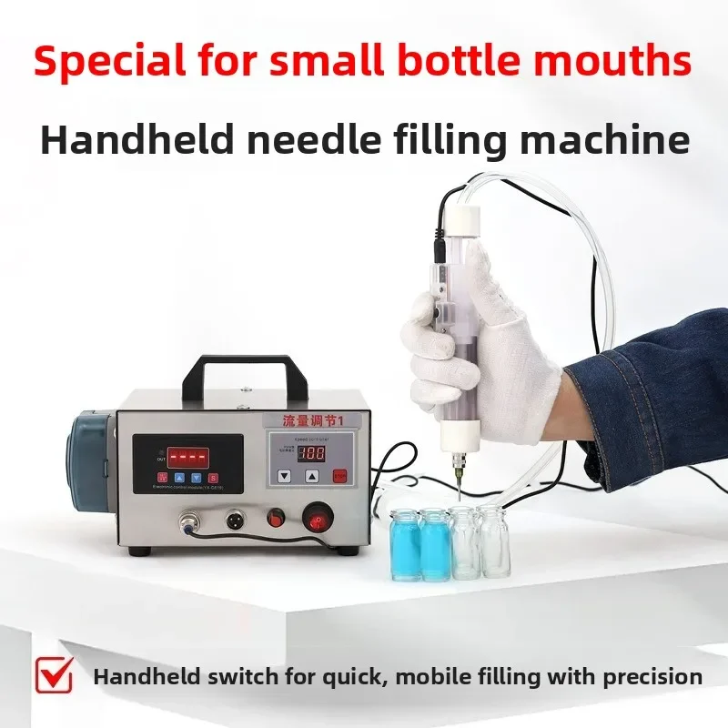 Super small bottle mouth handheld liquid filling machine, essential oil perfume peristaltic pump sub-filling machine