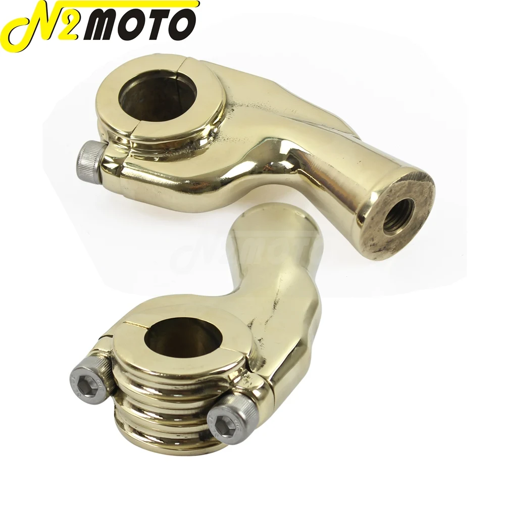Solid Brass Motorcycles Old School Bent Finned 2-5/8\