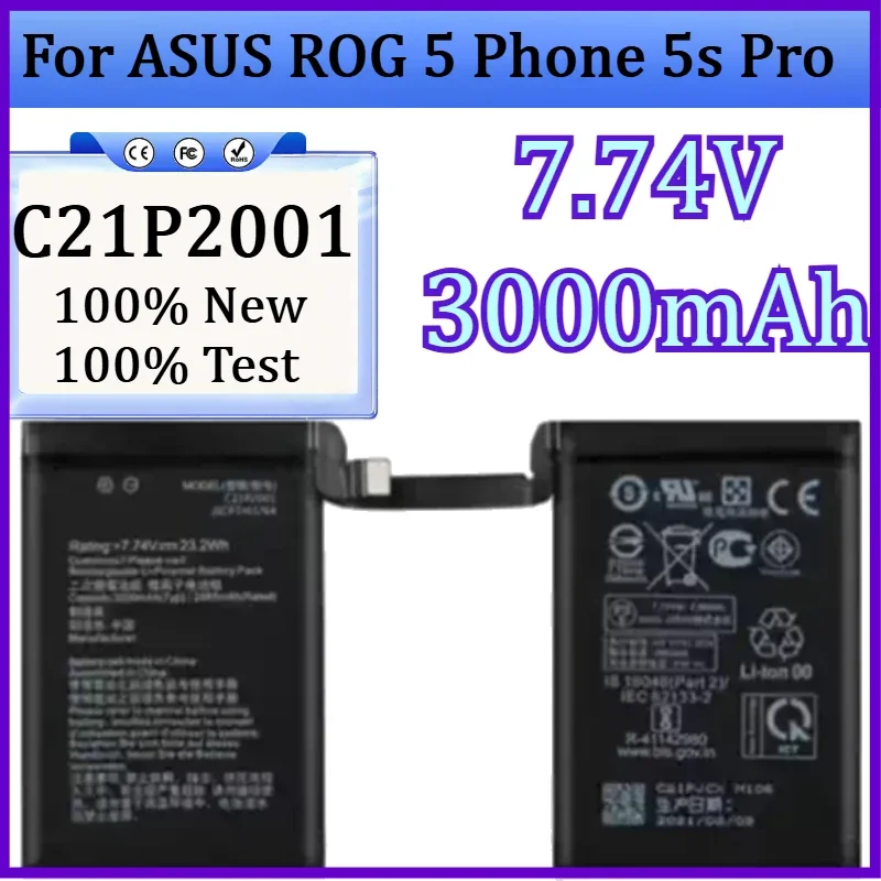 SWZY New C21P2001 7.74V 3000mAh High Quality Battery for ASUS ROG 5 Phone 5s Pro ZS673KS I005DA I005DB
