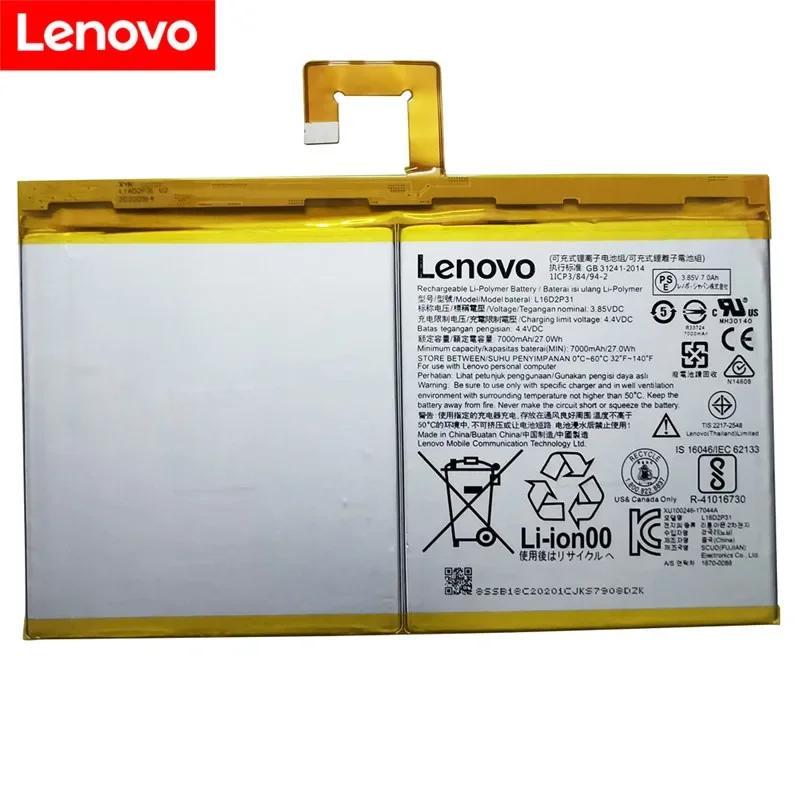 Original New 7000mAh Battery L16D2P31 For LENOVO TAB 4 10 / 10 REL / 10 PLUS TB-X304L X304F TB-X704F X704L X504F X504L Batteria