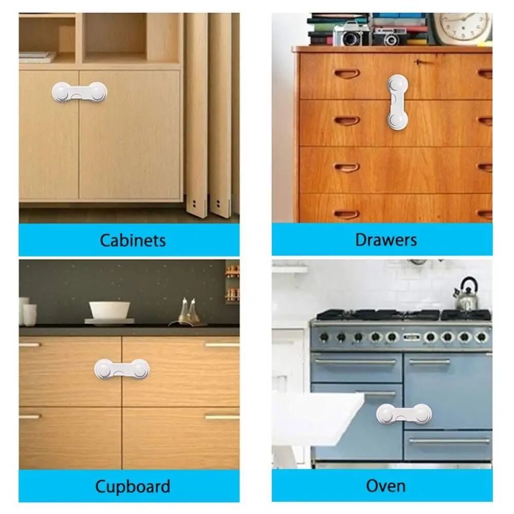 Baby Safety Locks Multifunction Children Security Protection Lock, Anti-Pinch Safe Design, For Fridge Cupboard Storage Home Use