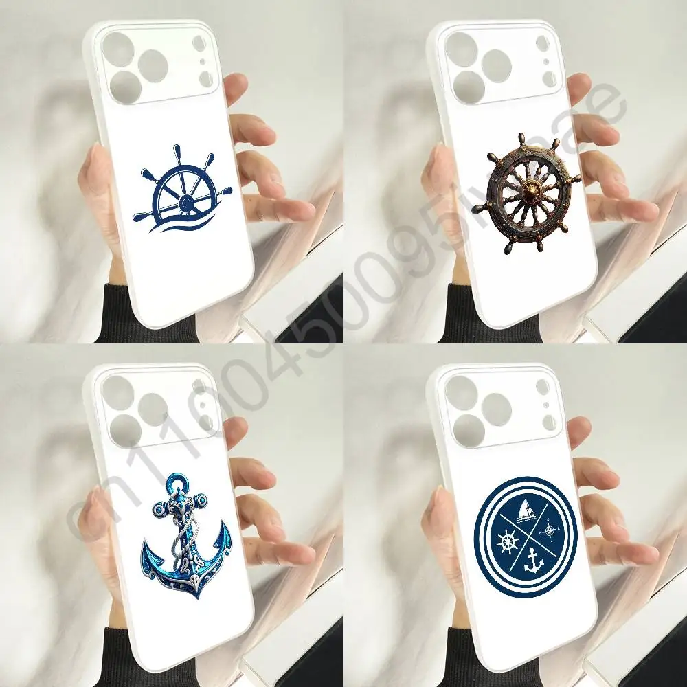 

Anchor Boat Ship Wheel Compass Logo Phone Case For iPhone 11,16,15,14,13,17,12,Plus,E,Air,Mini,Pro,Max Wireless Charge Magnetic