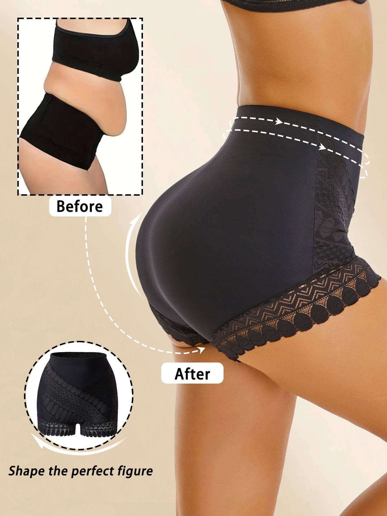 High Waist Lace Flat Belly Shorts For Women Slimming Panties Shapewear Tummy Control Panties Female 