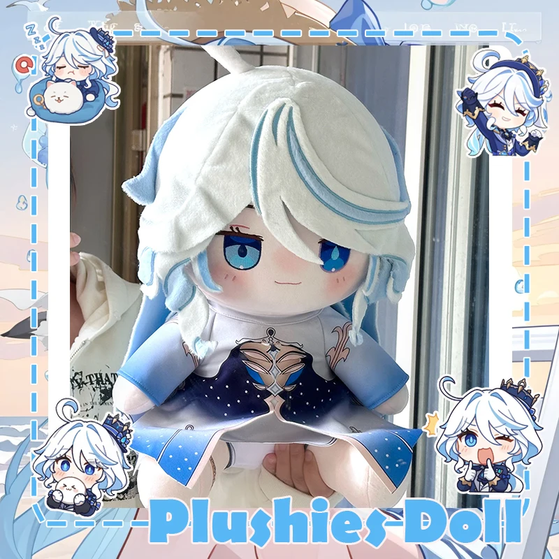 

40cm 15.8" Game Genshin Impact Furina Focalors Plush Doll Plushie w/Clothes Anime Stuffed Sitting Cotton Toy Posture Figure Gift