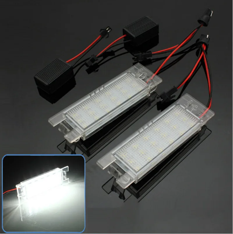 2pcs LED License Number Lamps Plate Lights No Error Canbus Car Exterior Accessories for Opel Astra H J Corsa C D Vectra C Zafira