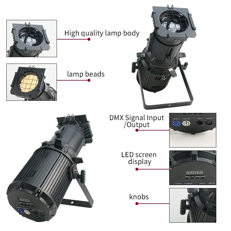 Professional Stage Lighting 200W Light Emitting Diode Profile Light