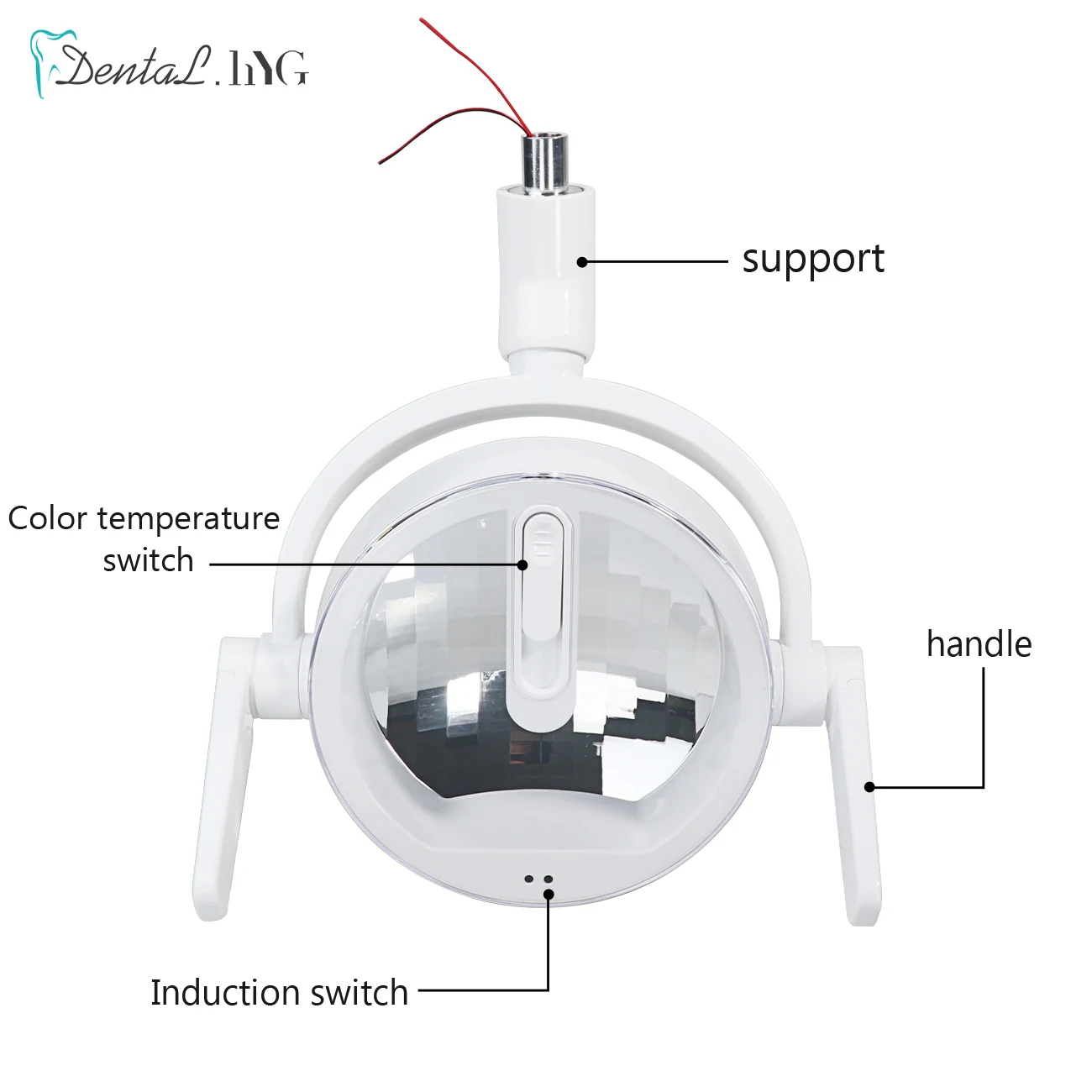 Lampa dentystyczna reflektor LED lampa dentystyczna do pracy w stomatologii krzesło indukcyjne światło podczerwone białe i żółte światło adjus