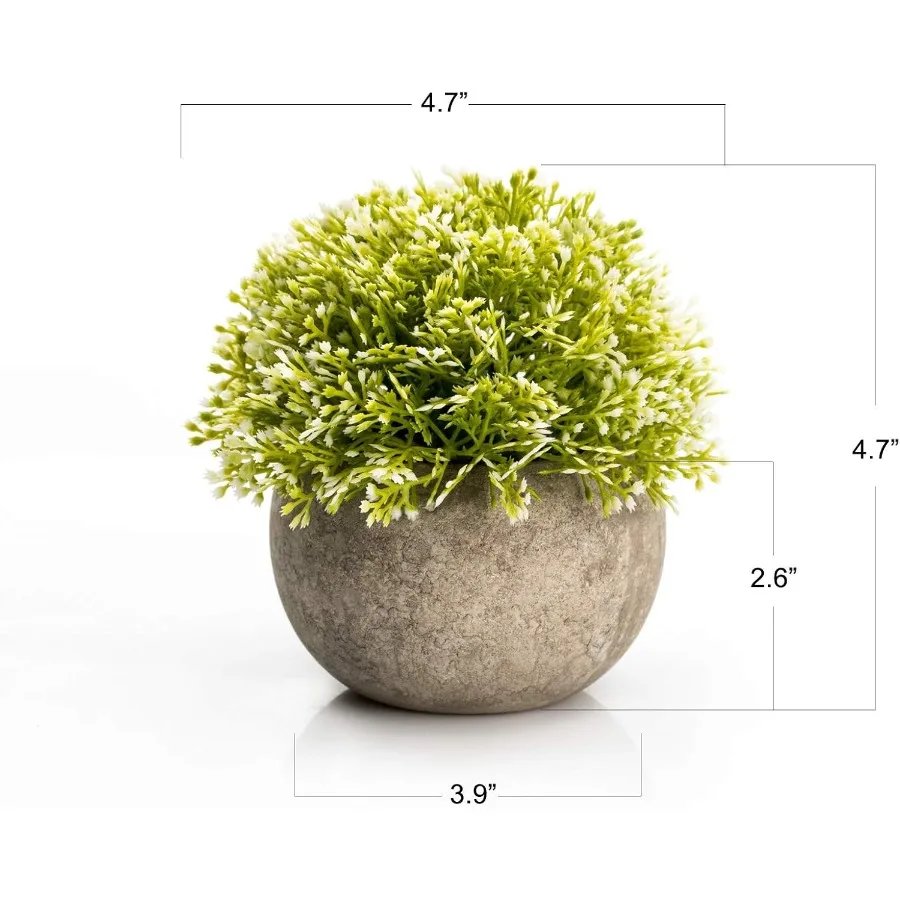 Weißes Mini-Kunstpflanzen-Topiary-Kugeltopf-Set, Magnolienblumen, Cottagre Dr. Zimmerpflanzenregal, Heimbüro, kleiner Schreibtisch, Dration