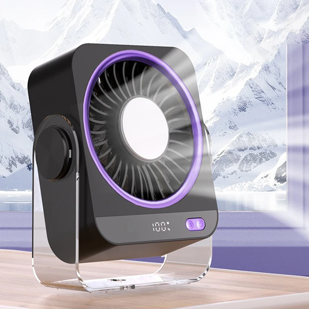 2026 New Portable 199-Speed Rechargeable Desk Fan 120° Adjustable Tilt Head Wall-mounted Fan Small Personal Ice Cooling Fan ﻿