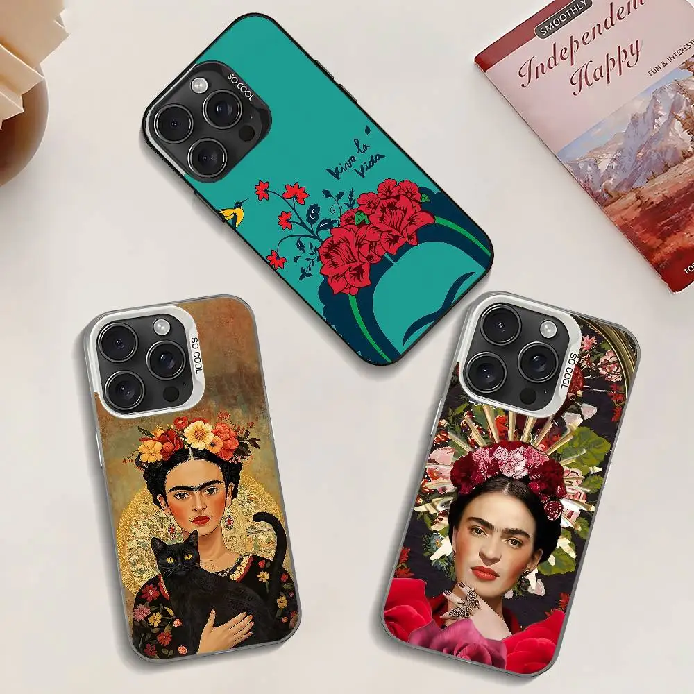 Capa de Telefone Art F-Frida K-Kahlo para iPhone 17 16 15 14 13 12 Mini 11 8 7 Pro Max Plus Capa Colorida