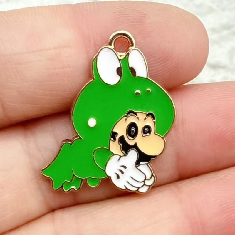 10 stuks schattige Super Mario Bros DIY sleutelhanger metaal handgemaakt legering anime game sleutelhanger sleutelring cadeau voor fans