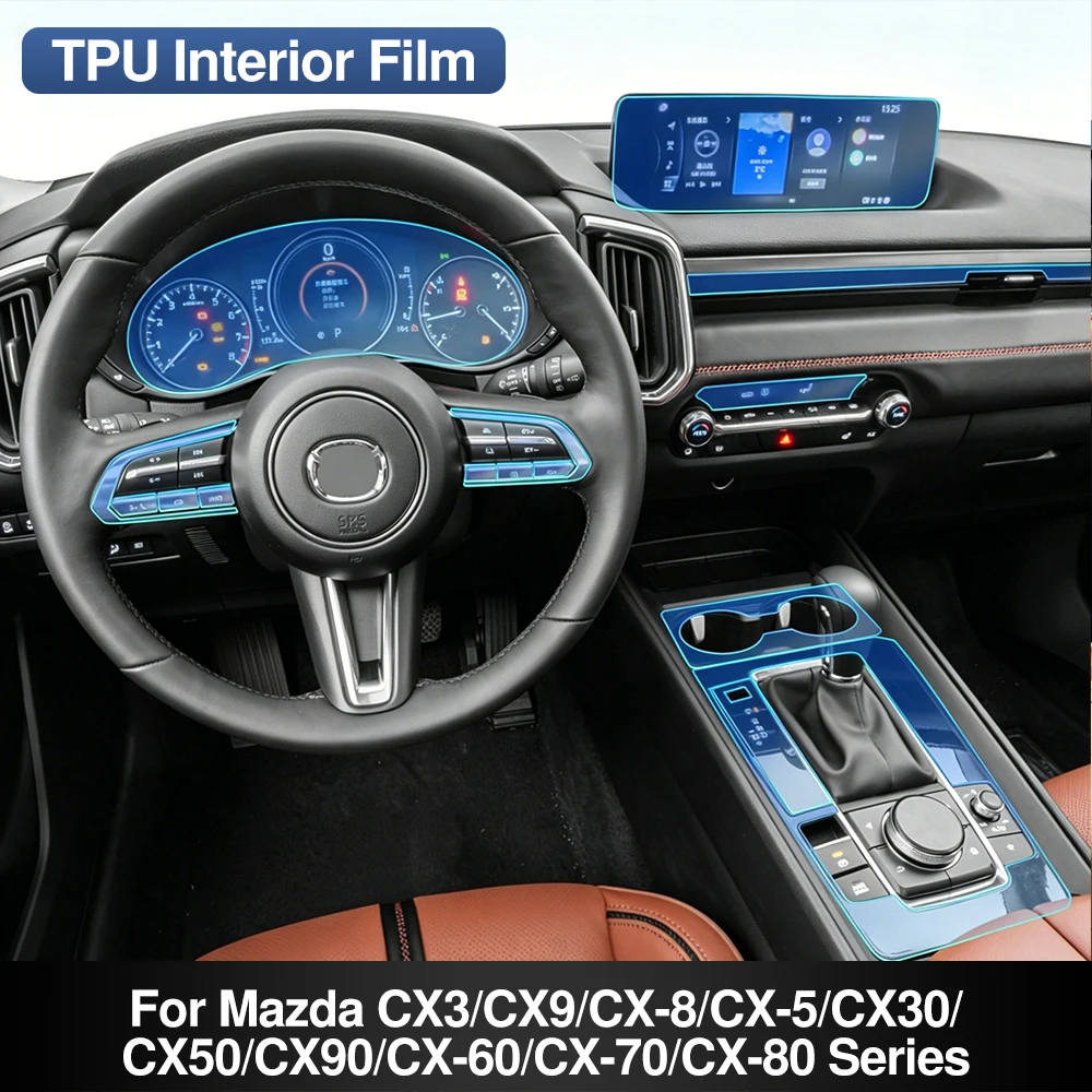 

Car Interior TPU Protector Anti-scratch Film For Mazda CX-5 CX-30 2014-25 Protective Transparent Anti-tear Stickers Accessories