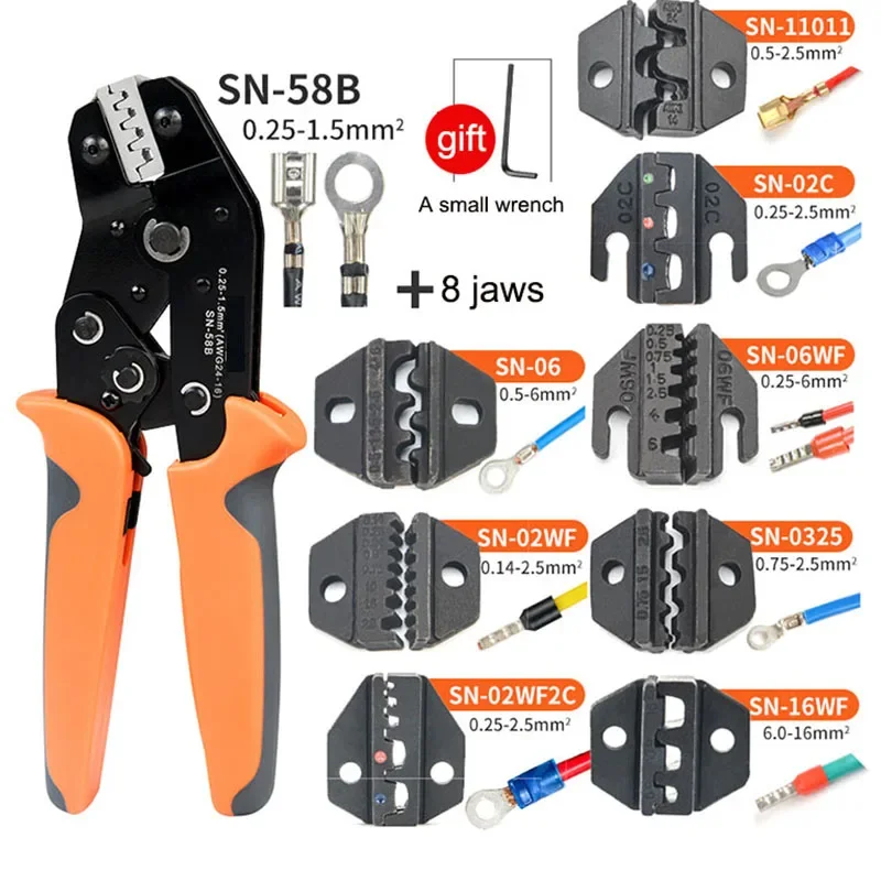 Multifunctional Crimping Pliers Interchangeable Die Cold Pressing Pliers Terminal Crimping Jaw Die Tool Kit