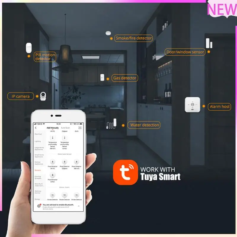 

B27B Tuya Wi-Fi сигнализация об утечке воды датчик утечки воды детектор уровня затопления детектор утечки воды для дома, кухни, ванной комнаты Durab