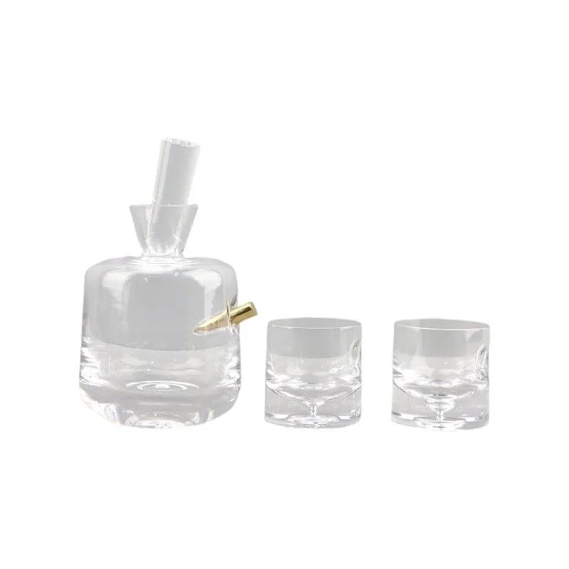 

Nordic creative high-end glass decanter wine glass set, bar restaurant hotel model room soft accessories