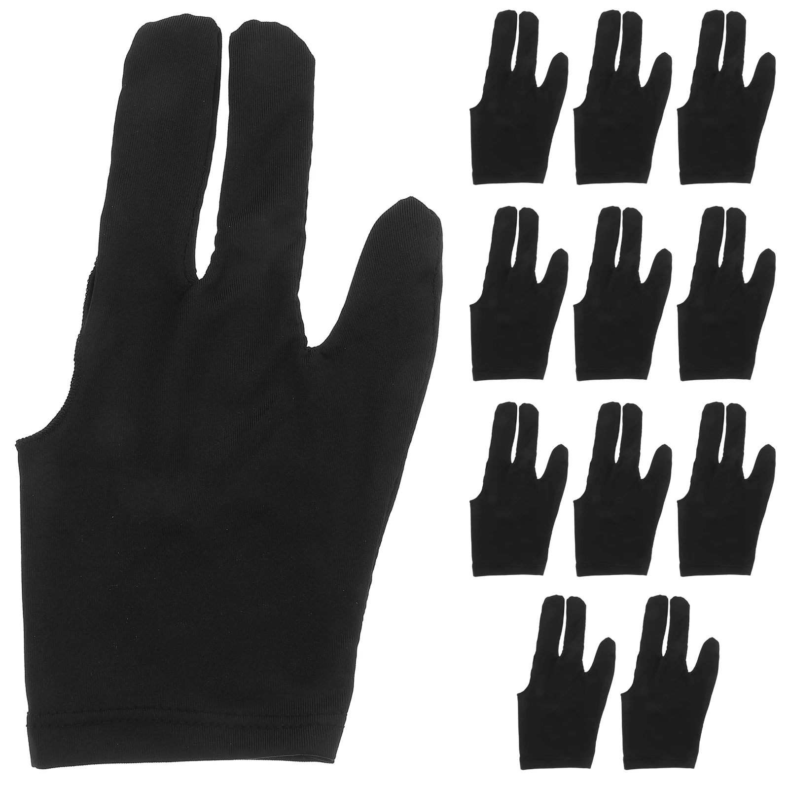 

12pcs Finger Billiards Glove Snooker Pool Accessories Flexible Material Fits All 3 Fingers Gloves Hands Right Left