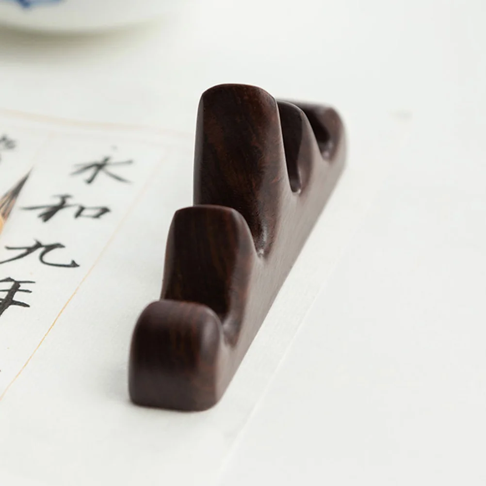

2Pcs Wooden Brush Pen Rest Mountain Shape Practical Calligraphy Pen Holder Brush Organizer for Study Office Calligraphy Supplies