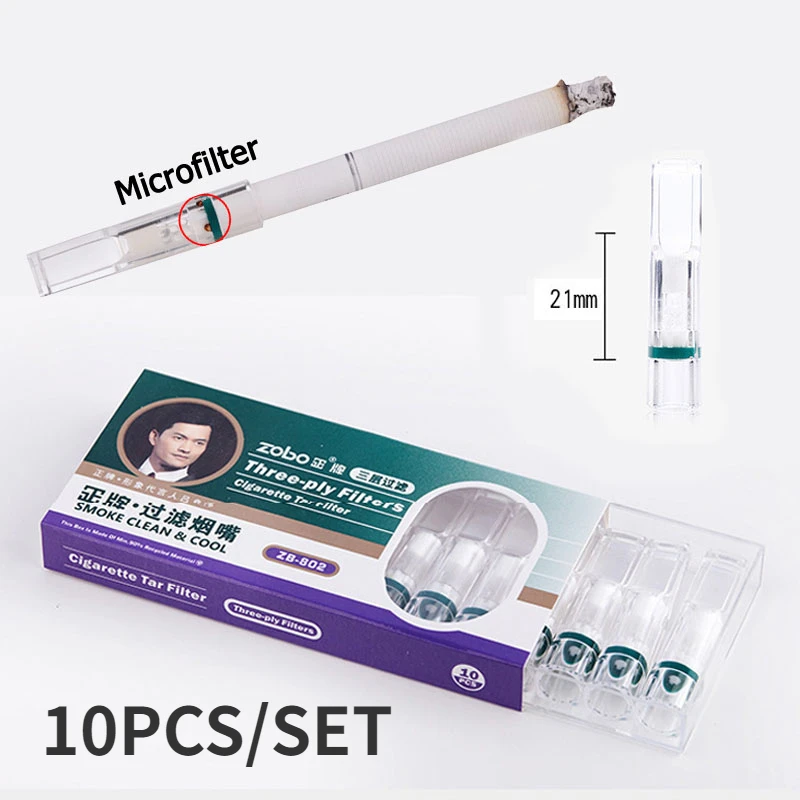 ZOBO 120PCS Disposable For 8mm Cigarette Filter Microfilter Three layer filtration Smoke Mouthpiece Reduce Tar Smoking Holders