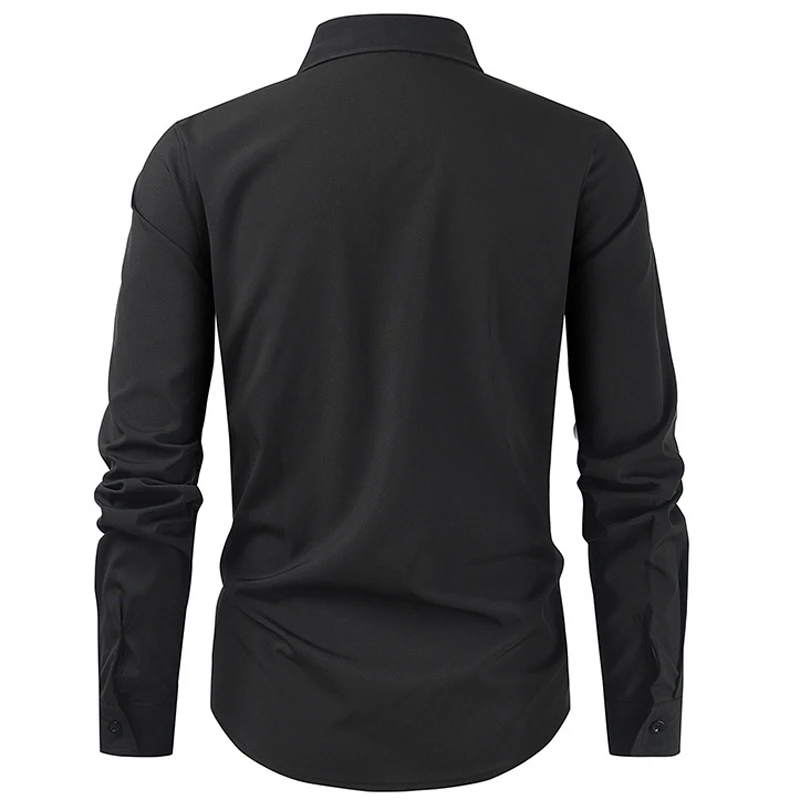 Chemise à manches longues à paillettes noires pour hommes, chemises provoqué boutonnées, chemise de soirée, chemise de Rhde scène, chemises de boîte de nuit, 2XL