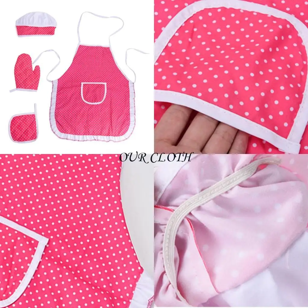 4PCS -Köche Dressing Kids Chefs und Schürze, Köche Kostüm -Set tun vor, Spielen Spielzeug Backwerkzeuge für Kleinkind Y1ac