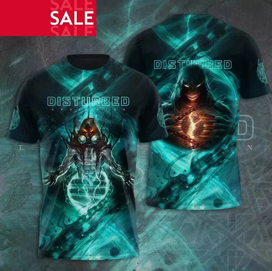 Men T-shirt Rock Band Disturbed The Sickness 3D Print T Shirt Tops Womens Sports Large Size Tops Tees Summer T-shirt Kids Clothe
