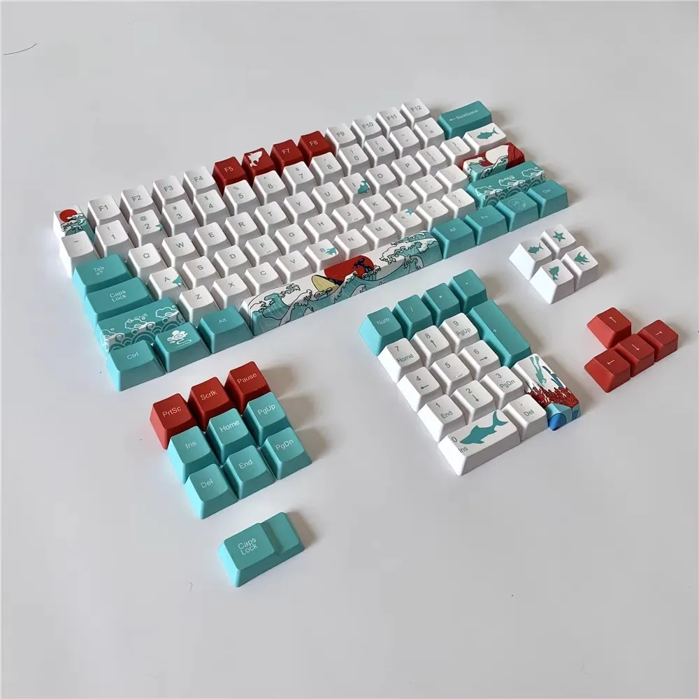 126 kulcs Japán Japán nyelv Alapszó Betűkészlet keycaps Átfest Nemesítés PBT OEM Korall lxv keycap számára ikbc Cseresznye MX annie Gépi Billentyűzet