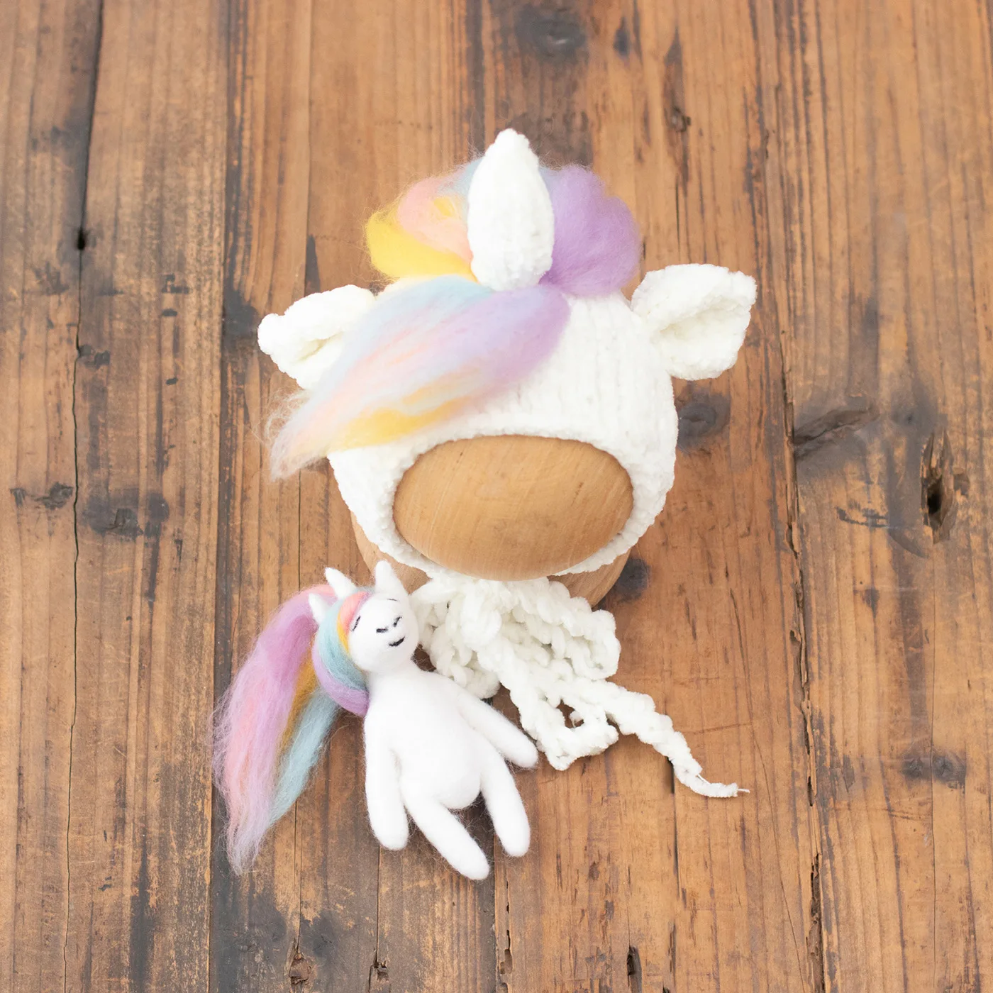 Реквизит для фотосъемки новорожденных, милая вязаная шапка ручной работы с куклой, комплект из 2 предметов, аксессуары для фотодекора для студийной фотосессии