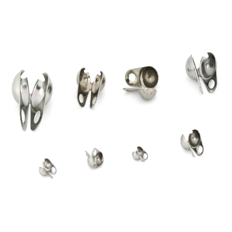 

50Pcs 1.5-6mm Stainless Steel Ball Chain Connectors Clasps Crimp & End Beads For DIY Necklace Jewelry Making Finding Supplies