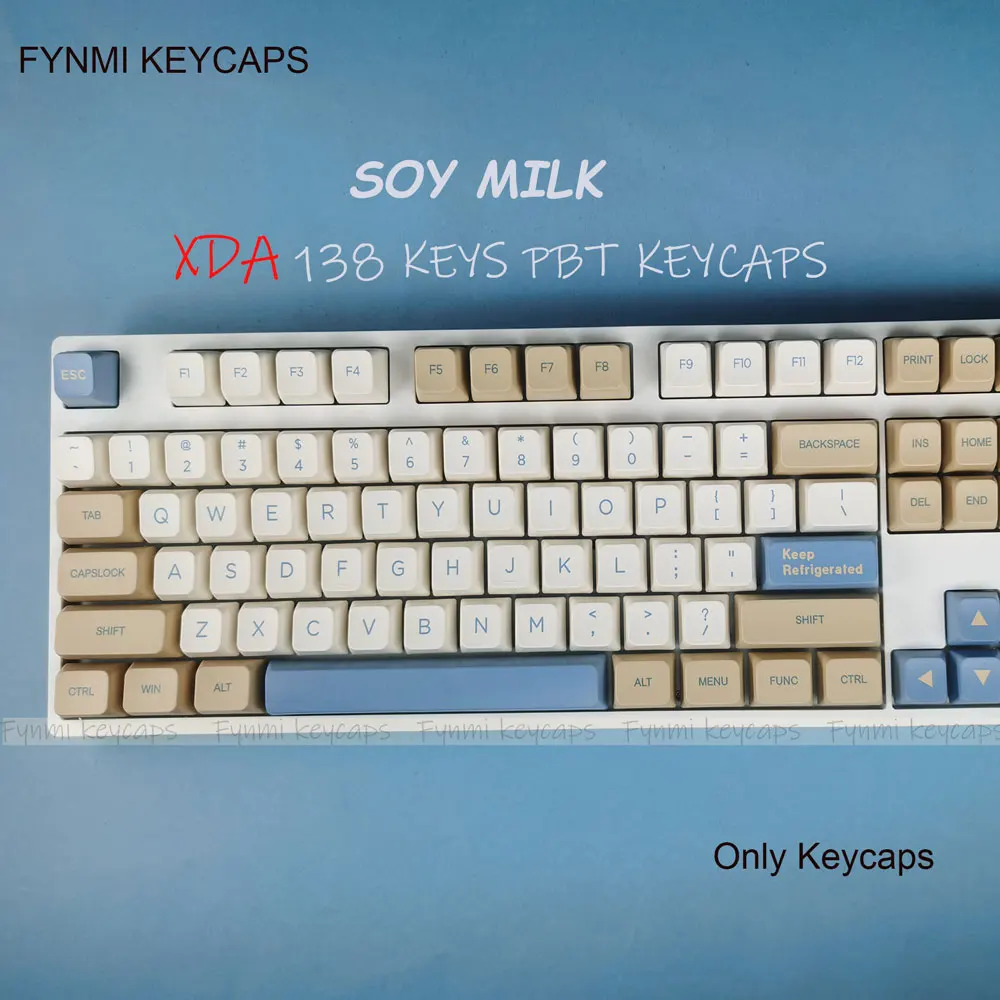 Fynmi XDA 138 Keys ANSI Keycaps Soy Milk Theme PBT Dye Sublimation Keycaps for 61/68/75/84/87/98/104/108 keys Mechnical Keyboard