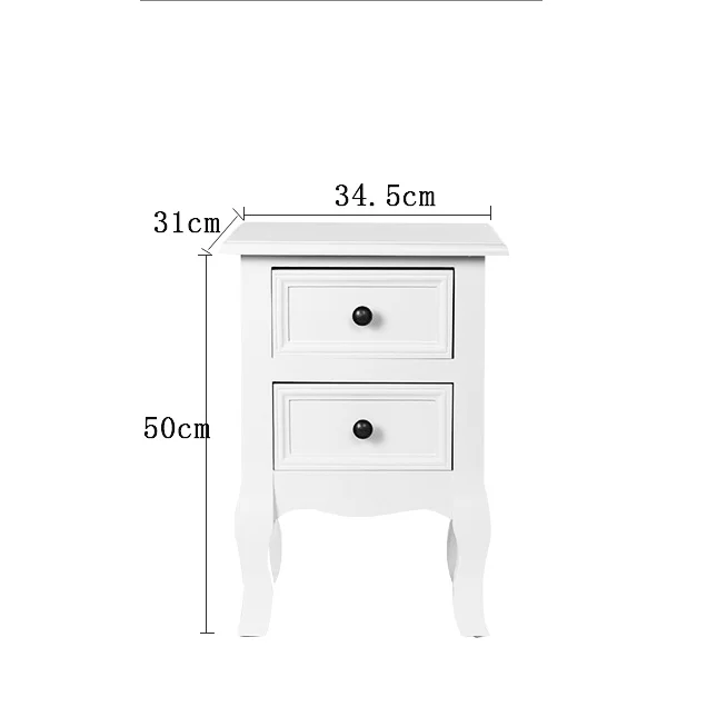 

European style simple mini narrow cabinet white bedside table 35cm long height 50/60cm solid wood storage cabinet bedroom