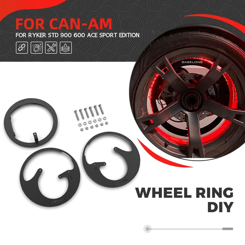 

Wheel Ring DIY Kit Decorate Cover For Can-Am Ryker STD 900 600 ACE SPORT Rally Edition 2019-2020-2021-2022-2023 Tyre Center Ring