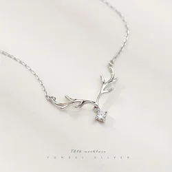 Elegant Forest Deer Horn Fashion Necklace Clavicle Chain For New Year Christmas Party Birthday Valentine's Day Lovers Gifts