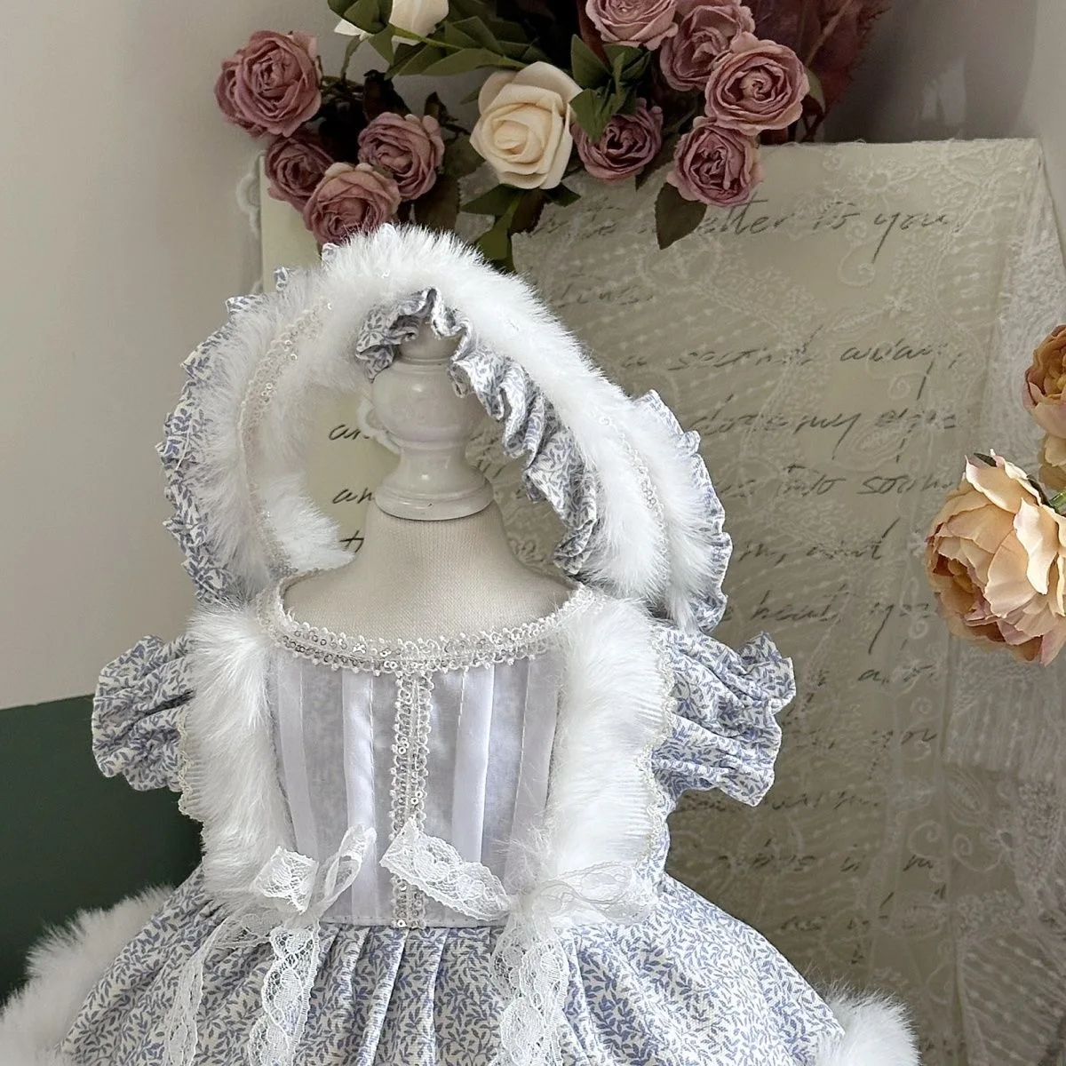 20CM 40CM Cotton Doll Clothes “Silver Leaf” Dress  50- 55cm Reborn Doll Clothes Free Shipping