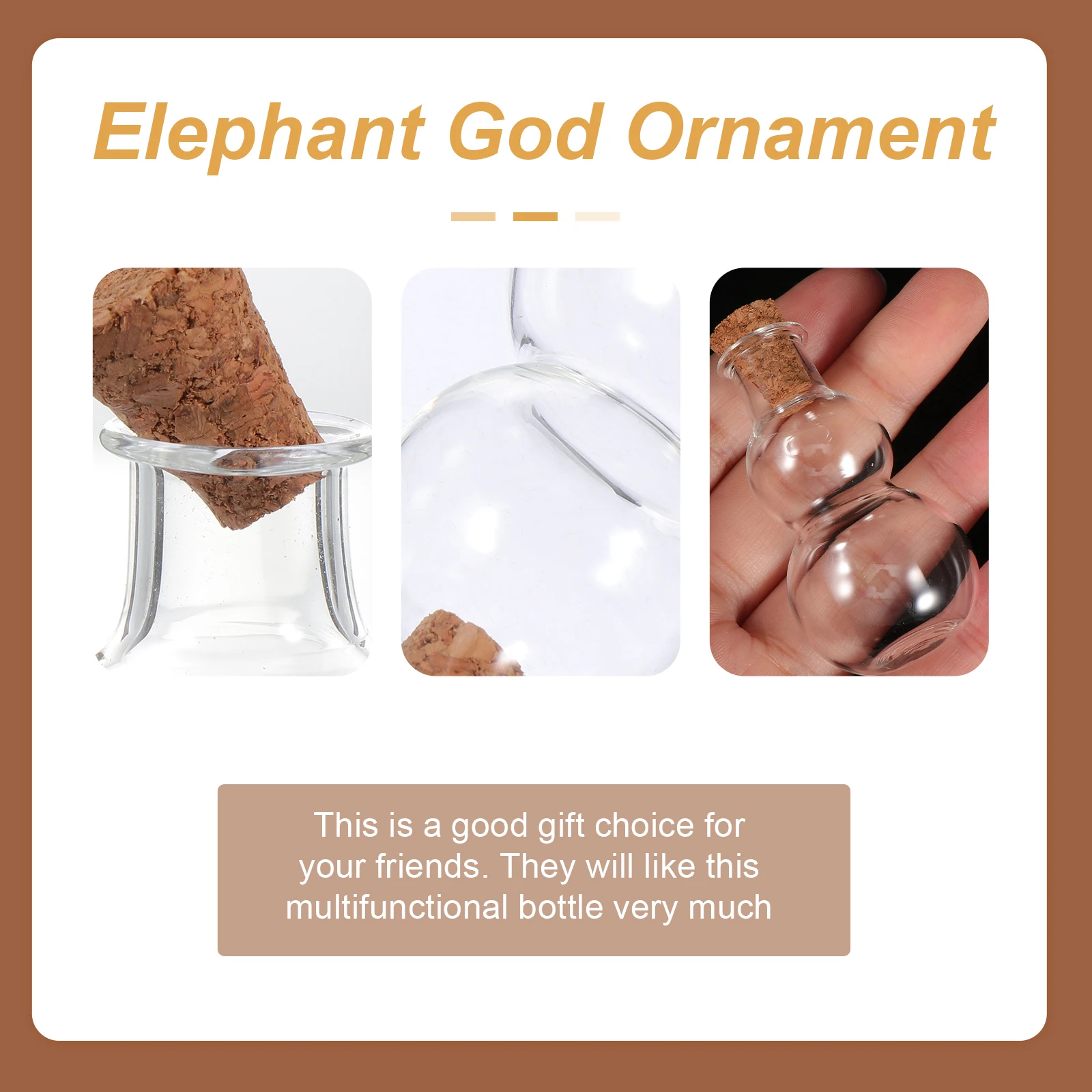 

3 Pcs Gourd Wishing Bottle Glass Cork Bottles Small Message Mini Corked DIY with Decor