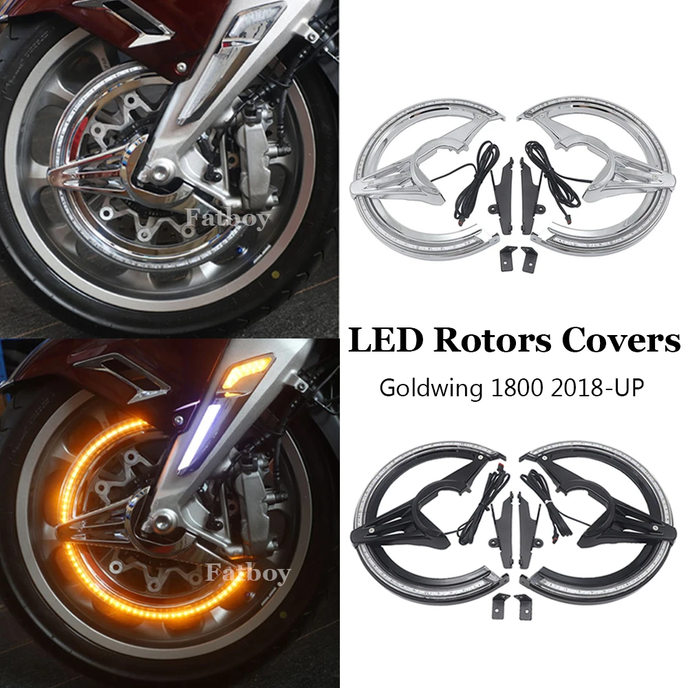 2018 2019 2020 2021 2022 2023 Motorcycle Accessories Brake Rotor Covers With LED Light Lamp Kits For Honda Goldwing 1800 GL1800