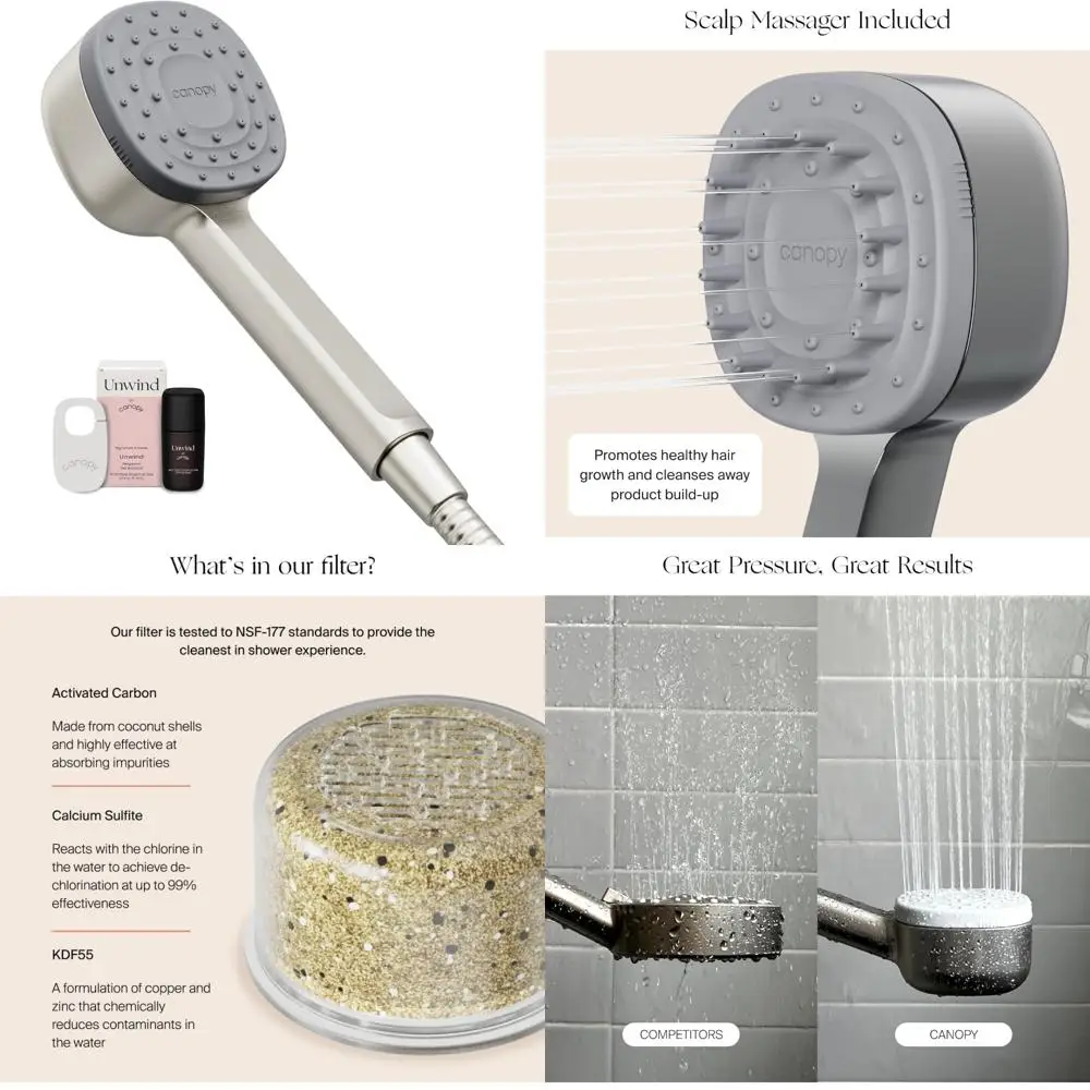 

High-Pressure Filtered Shower Head with Scalp Massage for Hard Water Reduction and Enhanced Hygiene