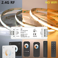 5M 10M 2.4G RF CCT COB LED Strip Light 3500K-6500K 3Colors RA90 608LED/m LED Bar Touch Remote Home Decor Lights No Wifi Lights