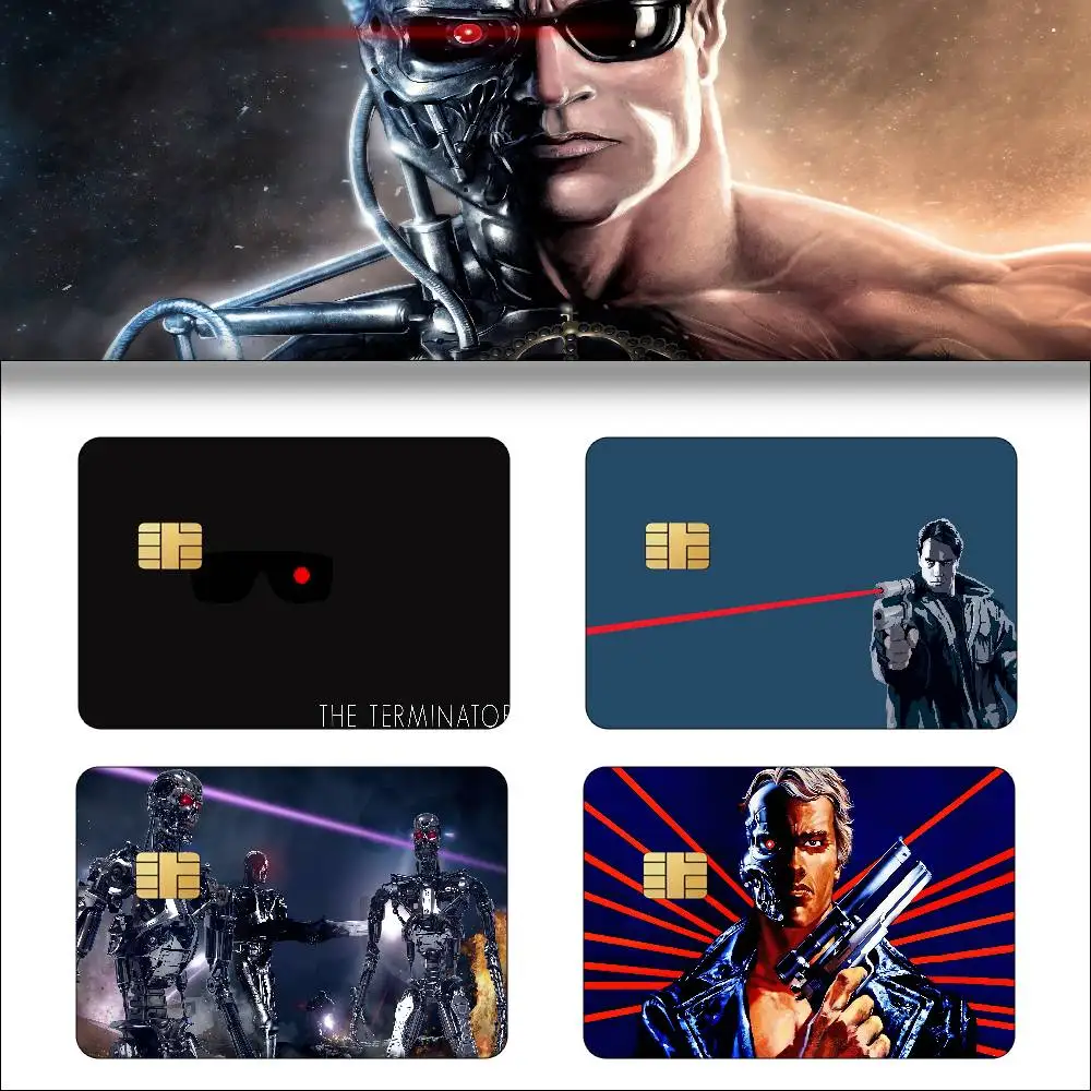 Movie The Terminator 1 Set Of 4 Pcs Credit Card Skin Stickers For VISA Bank Card Waterproof Sticker Anti-scratch Women Gift