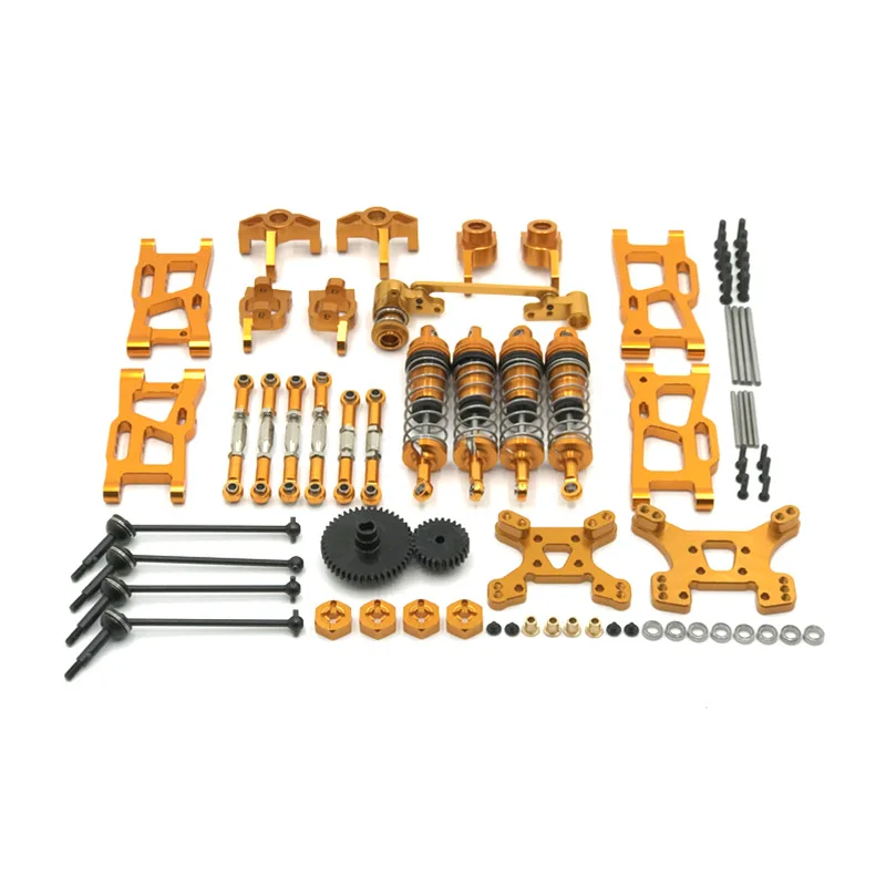 Wltoys 144001 144002 144010 124017 124019   Metalen upgrades Onderdelen Modificatiesets Zwenkarm Schokdemperset RC Auto-accessoires