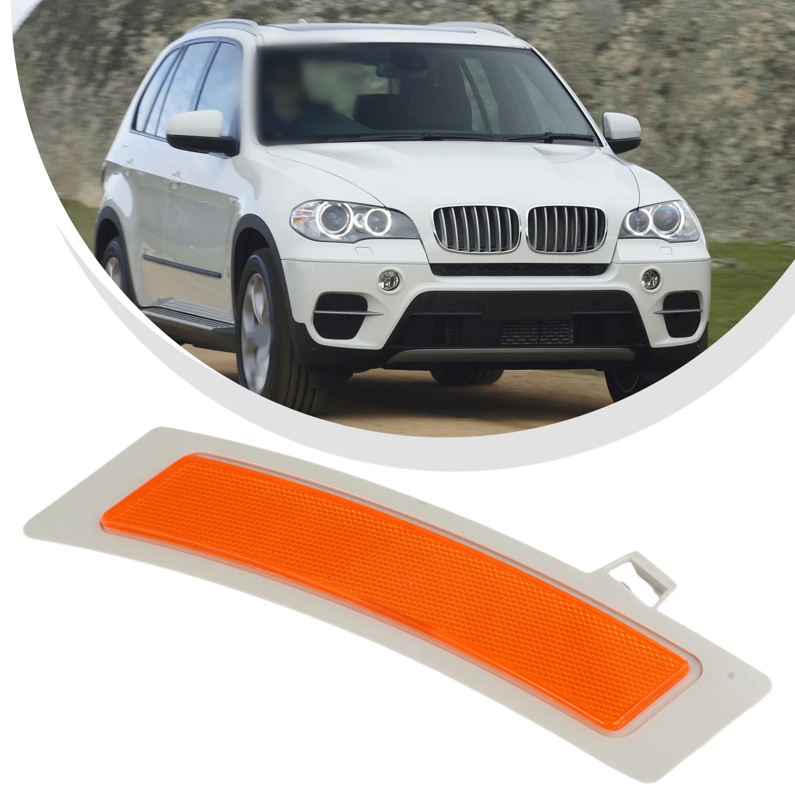 Amber Front Bumper Side Marker Reflector Left For BMW For X5 E70 XDrive35i 2011-2013 OE 63147274433 Car Lighting Lamp