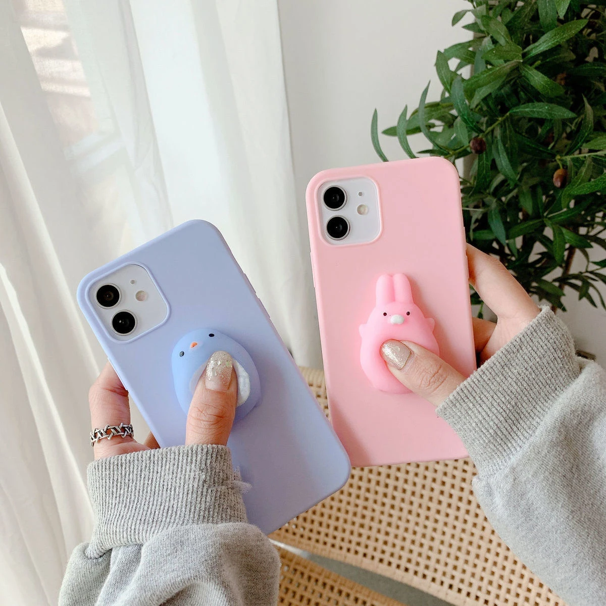 Cartoon 3D Reliver Stress Toys Case For Xiaomi Redmi Note 5 6 7S 8T 9S 9T 9 Pro Max 10S 10T Animals Rabbit Cat Soft Cover