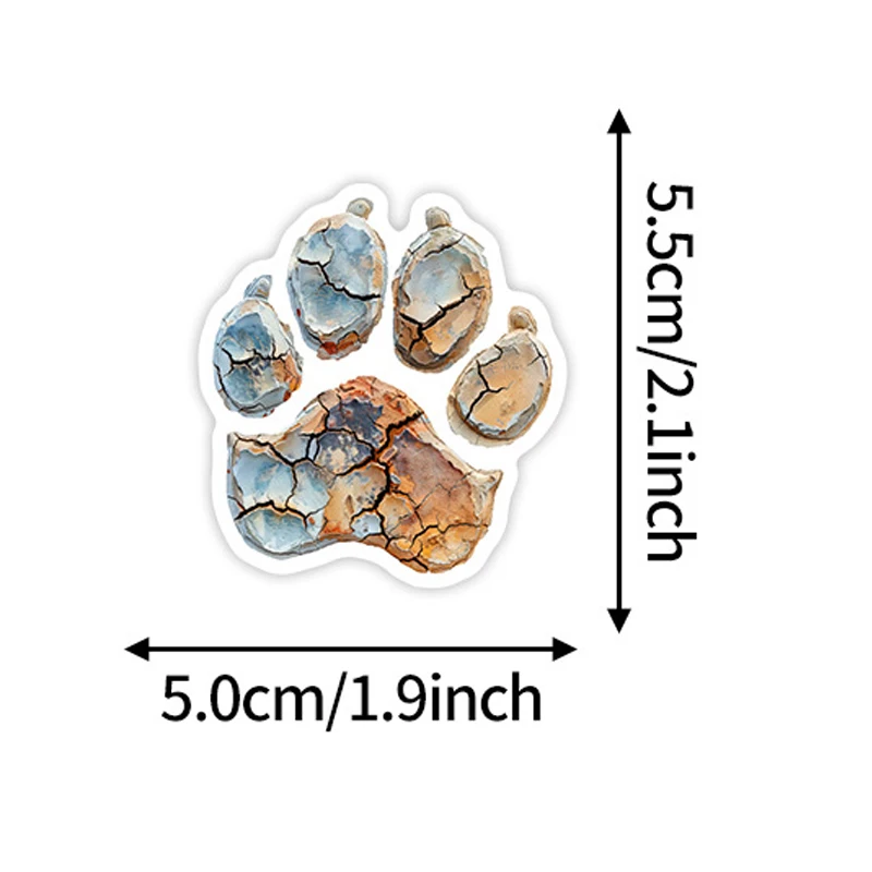 50Pcs Colorful Paw Print Stickers Waterproof Watercolor Decals DIY Decor For Laptop Guitar Suitcase Water Bottle Notebook Phone - view 6
