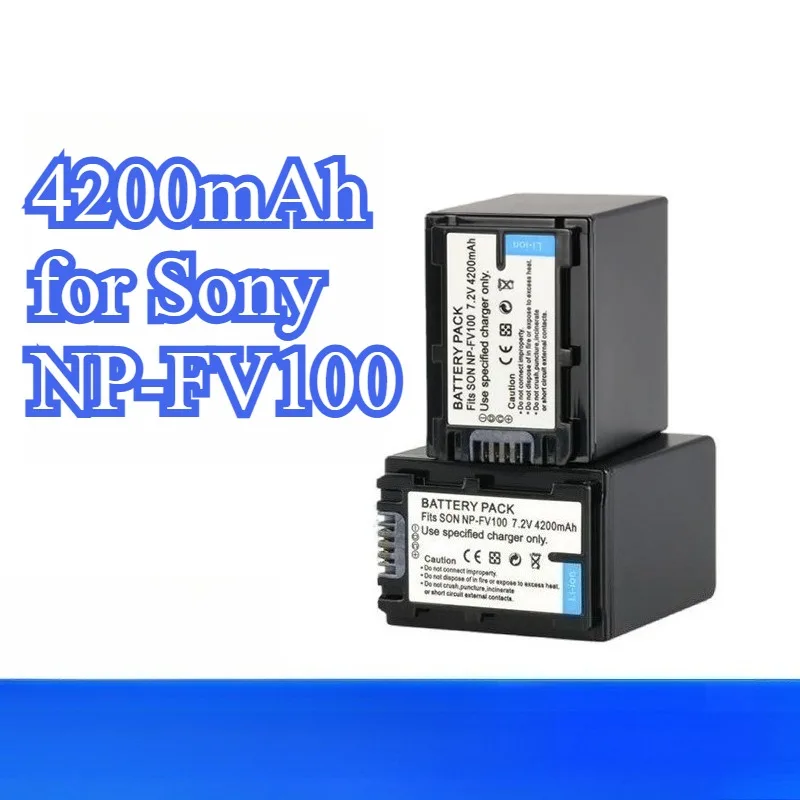 4200 mAh Ersatzakku für Sony NP-FV100, kompatibel mit FDR-AX700 HDR-CX680 CX700E PJ410 FV70 FV90 Camcorder-Akku