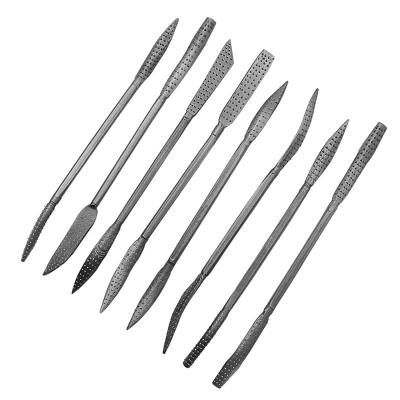 

Wood Riffler File Set 8PCS Double Ended Burrs For Woodworking Carving Hand Tools Needle File