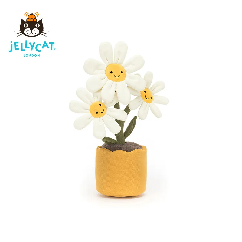 

Британская плюшевая игрушка Jellycat Fun Daisy в горшке, букет-комфортер, мягкая игрушка-кукла, подарок на день рождения