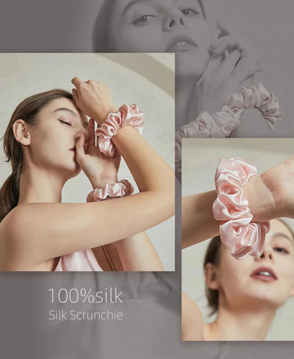 100 % reine Maulbeerseide, große Haargummis, Gummibänder, Haargummis, Gummi-Gummibänder, Pferdeschwanzhalter für Frauen und Mädchen, Haar-Accessoires – Detail 3