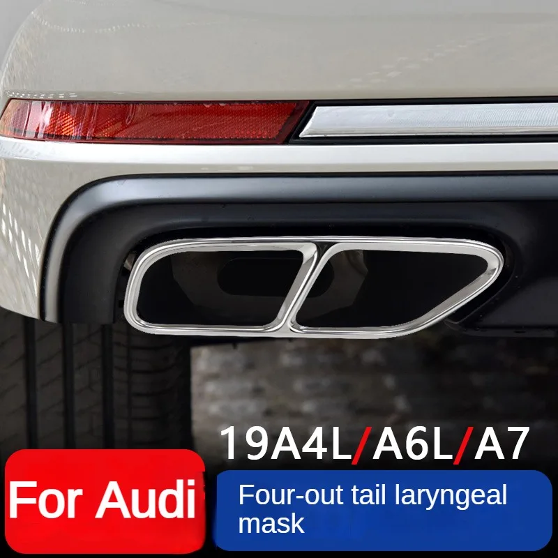 

2019 For Audi A4 A6 A7 Car Tail Throat Pipe Modified Sport Cover Stainless Steel Car Exhaust Tail Pipes Decoration Frame