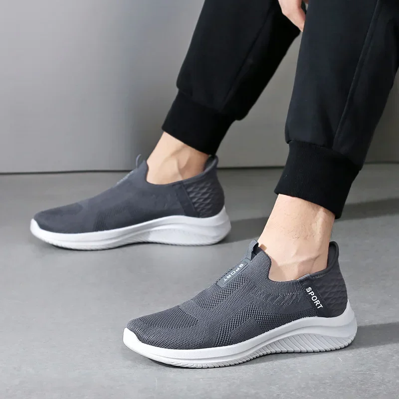 2024 Autumn New Sports Shoes Men's Soft soled Comfortable Breathable Single Shoes Casual Fashion Single Shoes One Step Stepping