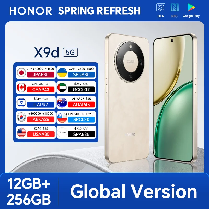Global Version HONOR X9d 5G Smartphone 12GB+256/512GB 6.79'' 120Hz AMOLED Screen 108MP AI Main Camera 8300 mAh 66W Supercharging